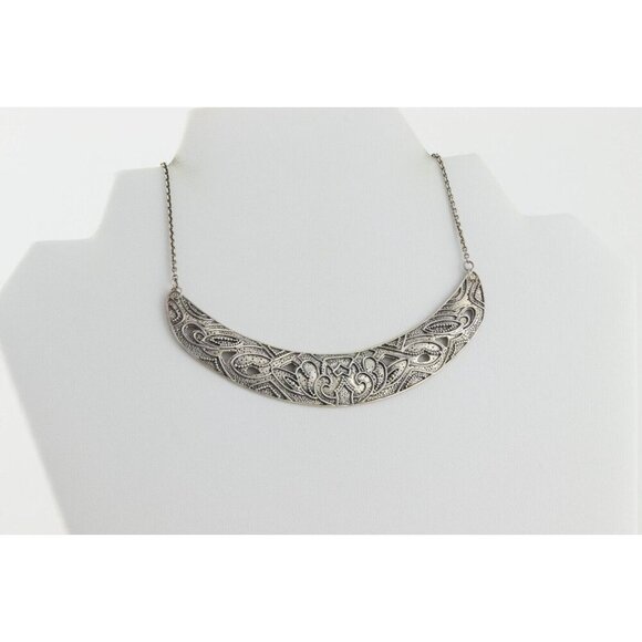 Sterling Silver Ahead of the Curve Bib Necklace Silpada 16"-18" Adjustable - Picture 5 of 8